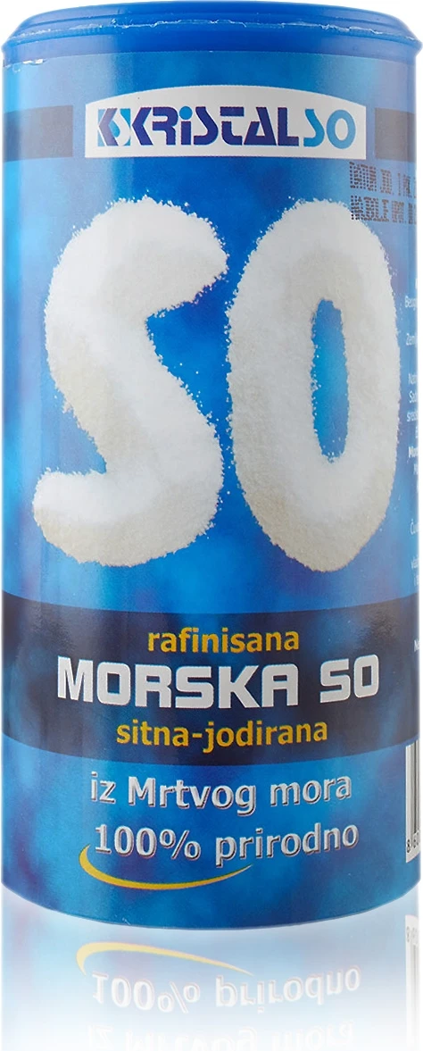 Rafinisana morska so sitna jodirana - iz Crnog mora 500 g Kristal so